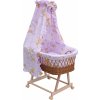 Scarlett Proutěný košík pro miminko s nebesy Proutěný koš na miminko s nebesy Mráček - růžová