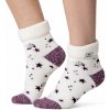 Heat Holders dámske LITE ponožky ORION Krémové s Fialovými hviezdičkami