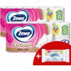 Zewa Exclusive Ultra Soft 4 Ply Toaletný papier 2x8 roliek + darčekový mokrý toaletný papier Zewa