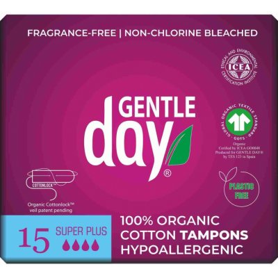 Gentle Day® Super Plus tampóny100% prírodná bavlna 15 ks