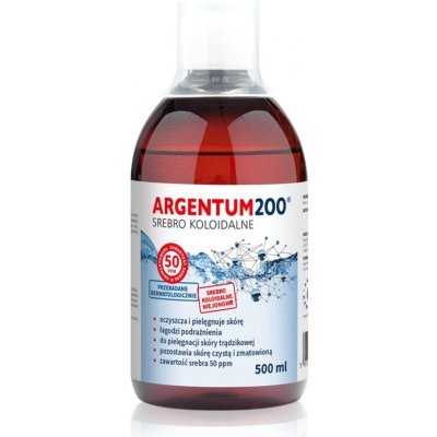 Aura Herbals Argentum 200 Collodial Silver 50 ppm čistiace tonikum s koloidným striebrom 500 ml