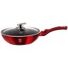 BERLINGERHAUS Pánev WOK s poklicí s mramorovým povrchem 28 cm Burgundy Metallic Line BH-1265