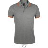 SOL's Collection Polokošile Pasadena Men, piqué, krátký rukáv, pánská COT250577n3004-melange gre XL Melír šedá/oranžová