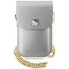 Hello Kitty PU Metal Logo Leather Wallet Phone Bag Silver