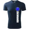 Nápis Záchranár + hviezda - Pánske tričko Fantasy športové - M ( Tmavomodrá (veľmi tmavá - skoro čierna) )