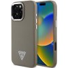 Guess PU Grained Triangle Logo Zadní Kryt pro iPhone 16 Pro Max Brown