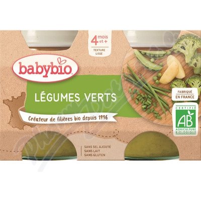 BABYBIO zelená zelenina 4m+ 2x130g