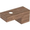 Geberit VariForm - Umývadlová skrinka, 120x51x55 cm, 3 zásuvky a zápachový uzáver, orech 501.186.00.1