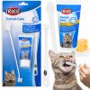 TRIXIE Sada dentální hygieny pro kočky pasta se sýrovou příchutí 50g dva zubní kartáčky