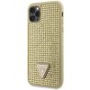 Guess Rhinestones Triangle Metal Logo Kryt pro iPhone 11 Pro Gold
