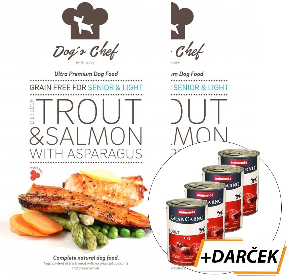 Dog´s Chef Diet Loch Trout & Salmon with Asparagus 2 x 12 kg