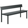 Muuto Linear Steel Bench s opierkou 170 cm black
