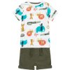 Chlapčenská súprava - tričko a šortky, Minoti, Planet 7, khaki - 74/80 | 9-12m