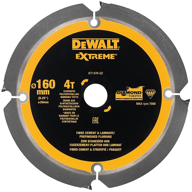 DeWALT DT1470 Rezný kotúč na cementovo-vláknité dosky, 160 x 20 mm, 4 zuby