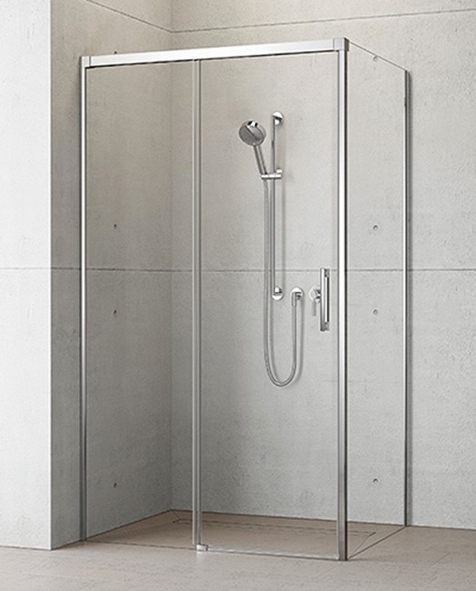 RADAWAY IDEA KDJ 130cm ľavé dvere do kombinácie / sprchový kút rohový, profil chróm, sklo číre, 387043-01-01L