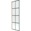 Mexen Next L, 1-krídlová vaňová zástena 60 x 150 cm, 6mm číre sklo-čierny vzor, medený profil, 895-060-000-03-77-65