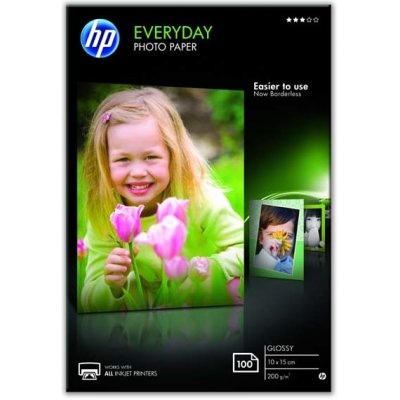 HP Everyday Photo Paper, Glossy, CR757A, foto papier, lesklý, biely, 10x15cm, 4x6", 200 g/m2, 100 ks, atramentový