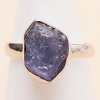 Nefertitis Tanzanit surový prsteň striebro Ag 925 LOT400 - 56 mm (US 7,5), 3,8 g