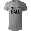Volleyball nápis - Tričko z organickej bavlny - M ( Starostrieborná )