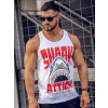 Biele pánske tank top tričko boxerského strihu s potlačou Bolf 143028A