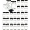30x nádoby poháre sklenené dózy na korenie 150 ml s čiernym viečkom fi 53