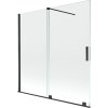 Mexen Velar vaňová zástena dvojkrídlová Posuvný 160 x 150 cm, Priehľadné, Čierny - 896-160-000-01-70
