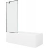 Mexen Cubik obdĺžniková vaňa 150 x 70 cm s plášťom a 1 krídlovou zástenou 80 cm, čierny vzor - 550315070X9508007070