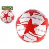 Lopta futbalová nafúknutá šitá 23cm červenobiela