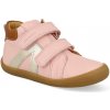 Barefoot detské členkové topánky Develab - Firststep Sneaker Old pink Nappa pink