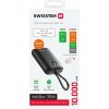 SWISSTEN POWER BANK VOLTBOX 35W 10000 mAh S INTEGROVANÝM USB-C A SVETELNÝMI KÁBLAMI ČIERNA