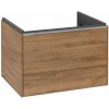 Villeroy & Boch Subway 3.0 Umývadlová skrinka s LED osvetlením, 62x43x48 cm, 1 zásuvka, Oak Kansas/lesklý hliník C575L0RH