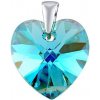 Silvego Strieborný prívesok modré Srdce 14mm so Swarovski® Crystals LSW061P
