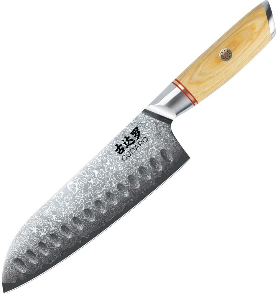 Gudaro - Damaškový Santoku kuchynský nôž HIKARI 7", 67 vrstiev ocele,dĺžka 17,5cm GD1005-D
