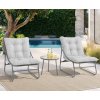 Sada dvoch záhradných kresiel so stolíkom BestBerg BBGF-1030 / sivá