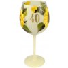 Výročný pohár na víno k 40 narodeninám slnečnice