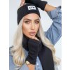 Luxusný teplákový VSB set šál + čelenka čierna