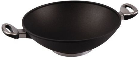 Harecker Titánový wok 32 cm 2 rúčky indukcia a sklenená pokrievka