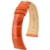 Oranžový kožený remienok Hirsch London M 04207177-1 (Aligátorí koža) Hirsch Selection 20 mm
