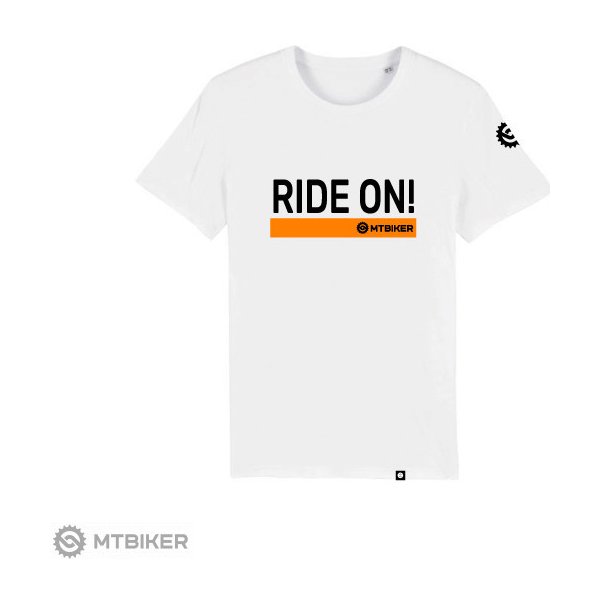 Pánske tričko MTBiker Ride On tričko biele