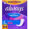 Always Daily Protect Long slipové vložky bez parfumácie 64 ks