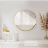 Alfaram Okrúhle zrkadlo v zlatom MDF ráme SLIM s voľným priestorom - OLENA 2155