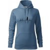 EKG detektor - Mikina dámská Cape s kapucí - L ( Denim )