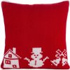 Eurofirany vianočná Snowman červená 45 x 45 cm