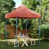 vidaXL Skladací pop-up párty stan tehlový 200x200x306 cm 4004989