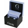 Giori Milano Kravata sada vrátane vreckovky a gombíkov - modrá