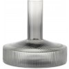 ferm LIVING Dekantér RIPPLE 1,7 l - Ferm Living Sklenená karafa na víno Ripple Smoked Grey 1,1 l
