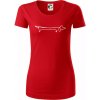 Jazvečík - kreslený - Dámske tričko z organickej bavlny Origin (GOTS) - 2XL ( Červená )