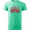 Folklór - dva kone - Klasické pánske tričko vyššej gramáže - 4XL ( Mätová )