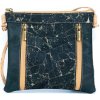 Korková kabelka cez rameno - Čierný mramor