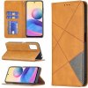 Peňaženkové kožené puzdro RHOMBUS na Xiaomi Redmi Note 10 5G - Žltá